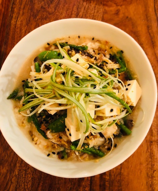Mushroom, Leek, and Ginger Congee by Executive Chef Mayet Cristobal